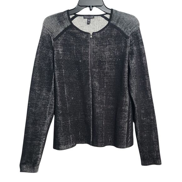 Eileen Fisher Black Full Zip Silk Organic Cotton Interlock Jacket Size S - Picture 1 of 4